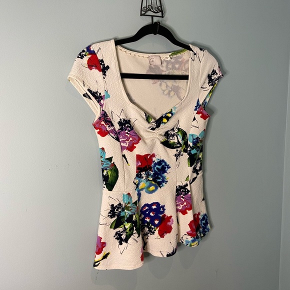 Anthro Postmark Mignon Floral Peplum Top, XS - Picture 4 of 14